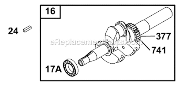 Page D Diagram and Parts List for 124432 8001 Briggs and Stratton Engine